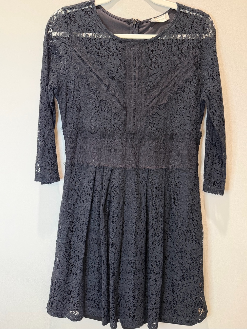 Alter’d State Black Lace Fit & Flare Dress Romantic Boho Long Sleeve